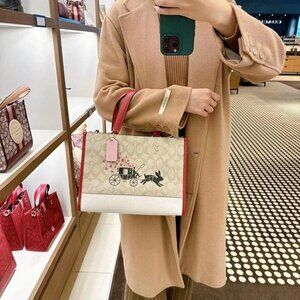 Coach CE645 Lunar New Year Dempsey Carryall With Rabbit And Carriage Gold/Light